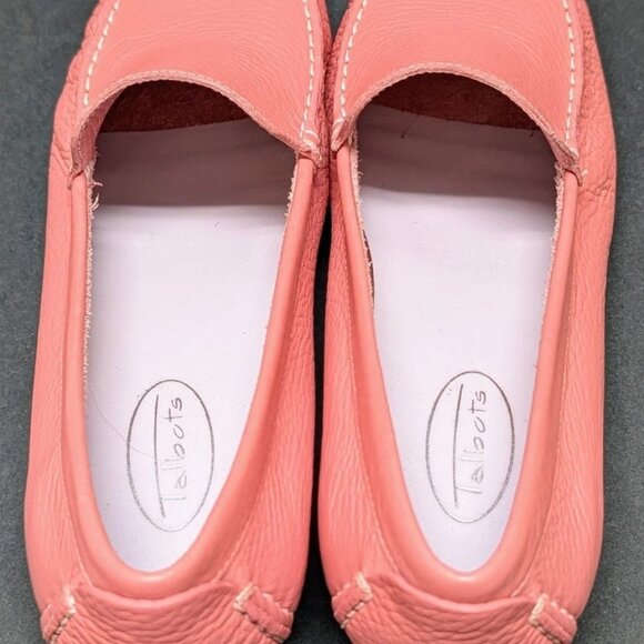 Talbots Pink Ashton Geranium Leather Loafers Pebble Women's Size 8 Flats Shoes - Picture 4 of 7